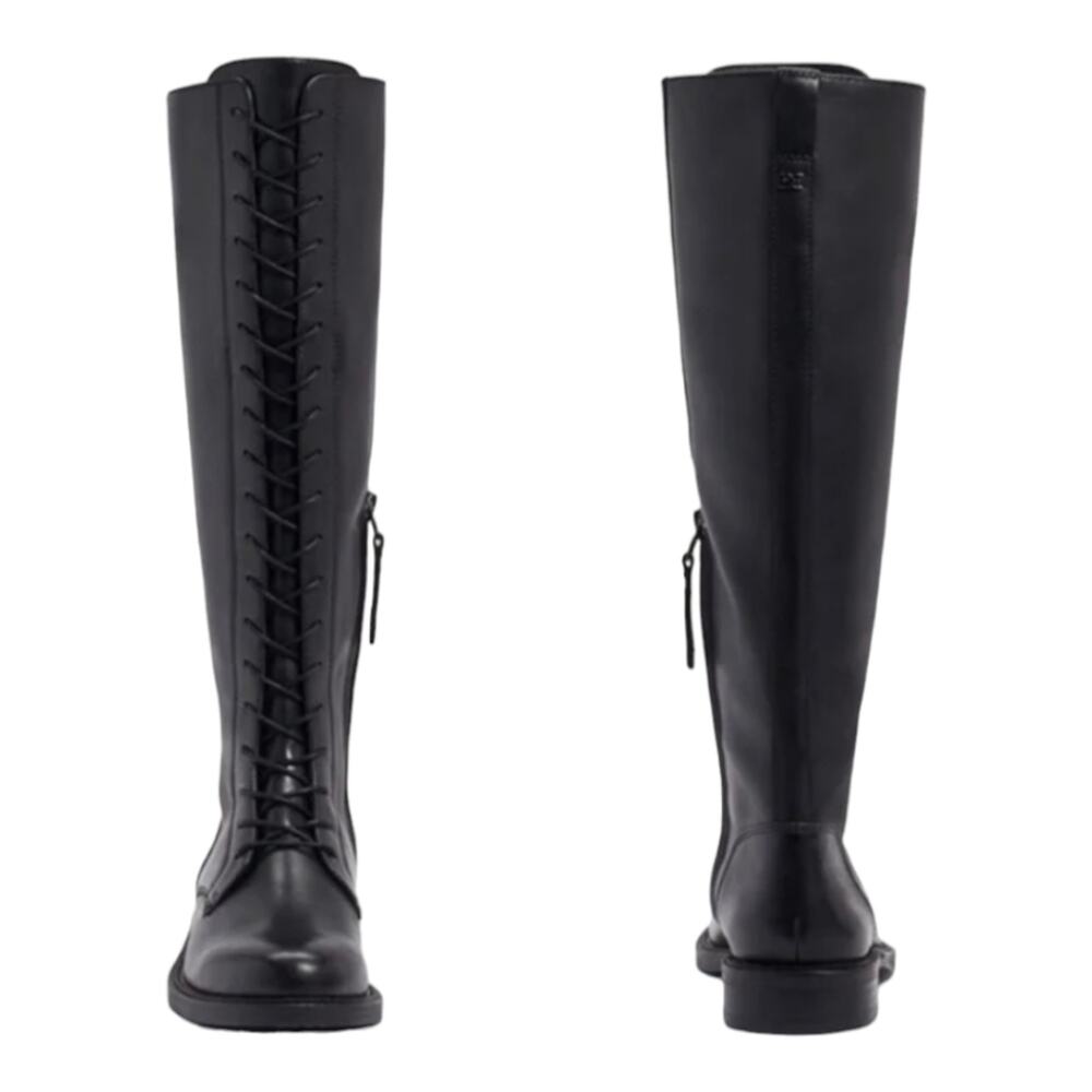 Sam Edelman Black‎ Leather Nance Knee-High Lace-Up Boots Size 6.5